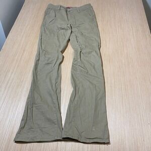 Unionbay Womens Khaki Flare Pants Size 7 28W Mid Rise Bootcut Tan Trousers